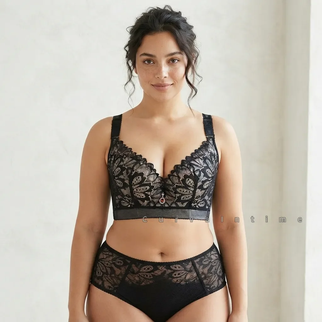 Women Plus Size Lace Bra Panty - Full Coverage Bra review and price