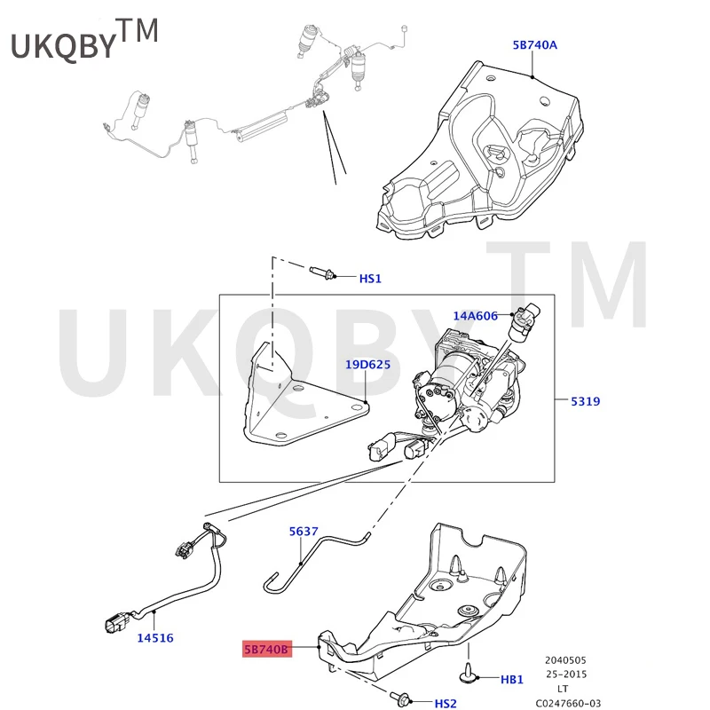 Suitable for Ra ng eR ov er Sp or tD is co ve ry Upper and lower covers of the air pump