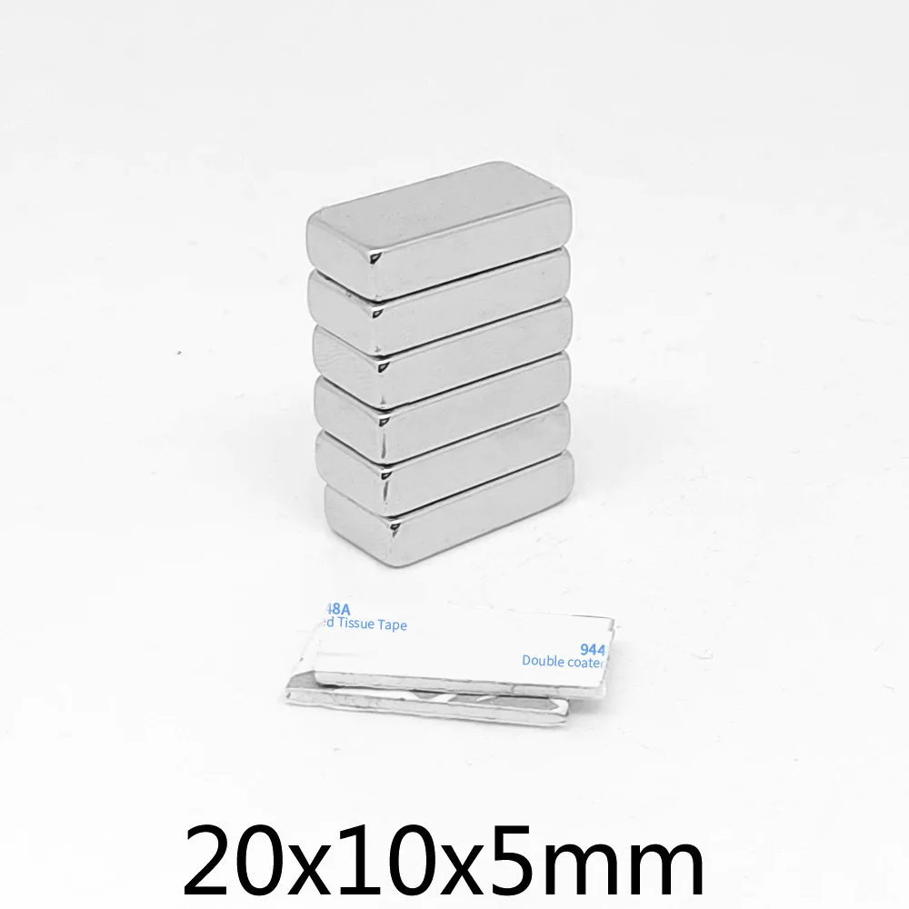 20x10x5 Block Powerful Strong Magnets With 3M Double Sided Adhesive Tape 20x10x5mm Neodymium Magnets 20*10*5