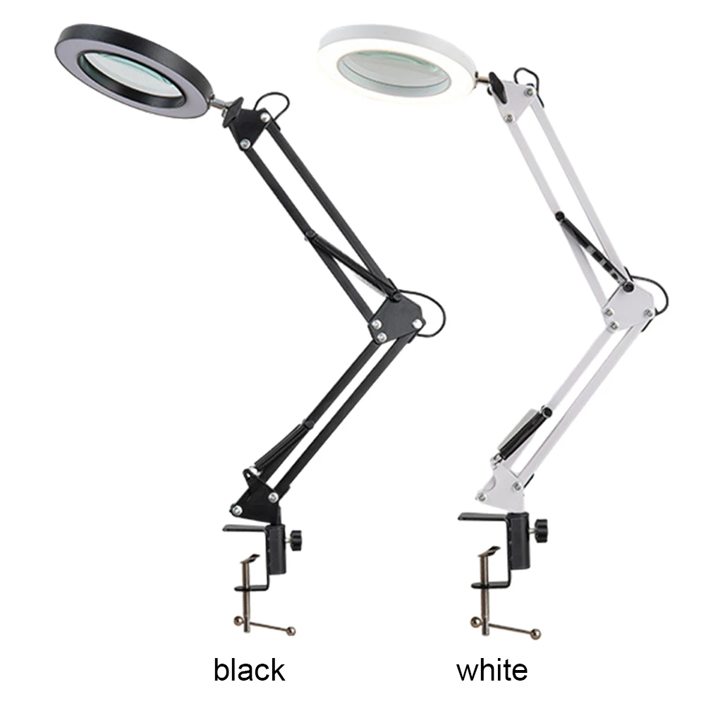 

10X Illuminated Magnifier Light LED Reading Table Lamp with Light Stand 3 Color Modes for Reading Soldering