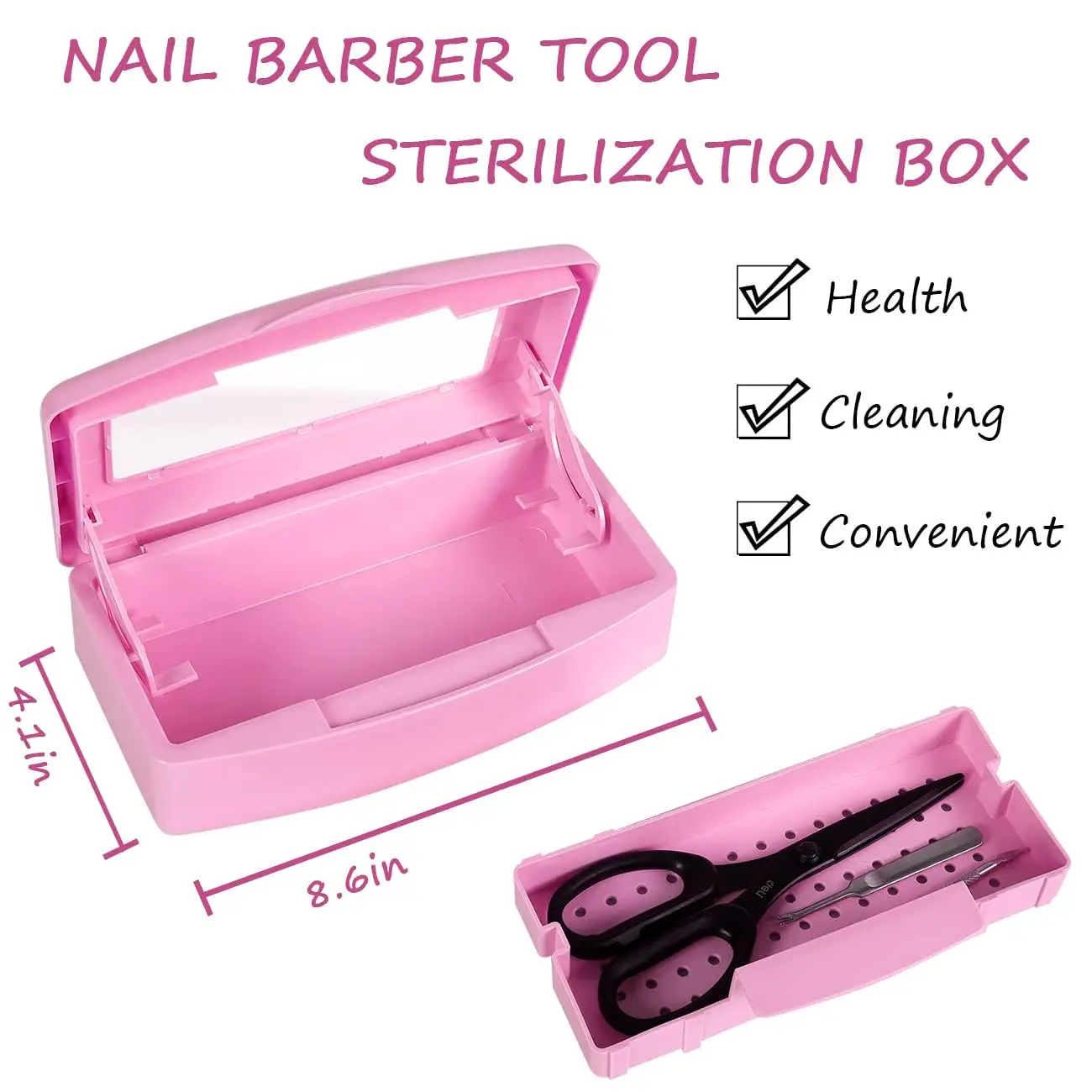 Nail tool storage box, indoor sterilization box for nail tools, removable nail cleaning tool storage box