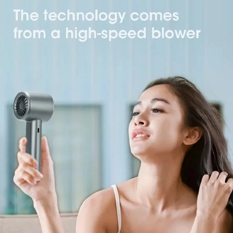كتم مروحة يدوية صغيرة شخصية عالية السرعة مروحة كهربائية محمولة USB قابلة للشحن 120 مروحة محمولة مع عرض الطاقة