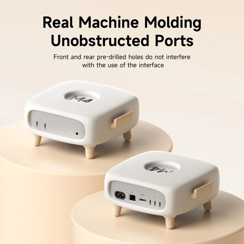 Hagibis سيليكون الغطاء الواقي لجهاز ماك ميني M4/M4 برو 2024 لينة للصدمات المضادة للخدش حوض الغبار حامل مكتبي لطيف