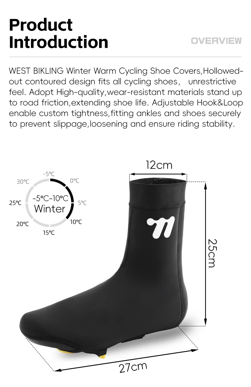 WEST BIKING Winter-Fahrradschuhüberzieher, Thermo-Fleece, winddicht, Neopren-Überschuhe, für kaltes Wetter, Rennrad- und Mountainbike-Ausrüstung – Detail 2