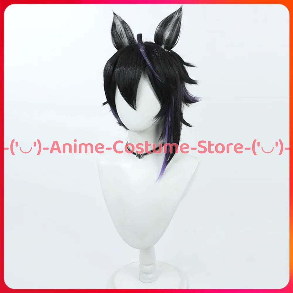 فرسان المشاجئة شعر مستعار تأثيري مع آذان أنيمي لعبة شخصية هالوين كرنفال حفلة زي الباروكات مقاومة للحرارة الشعر الاصطناعية