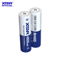 XTAR 2PC 18650 4000mah 3.6V 10A output with Protection board Li-On rechargeable for powerbank and power tools