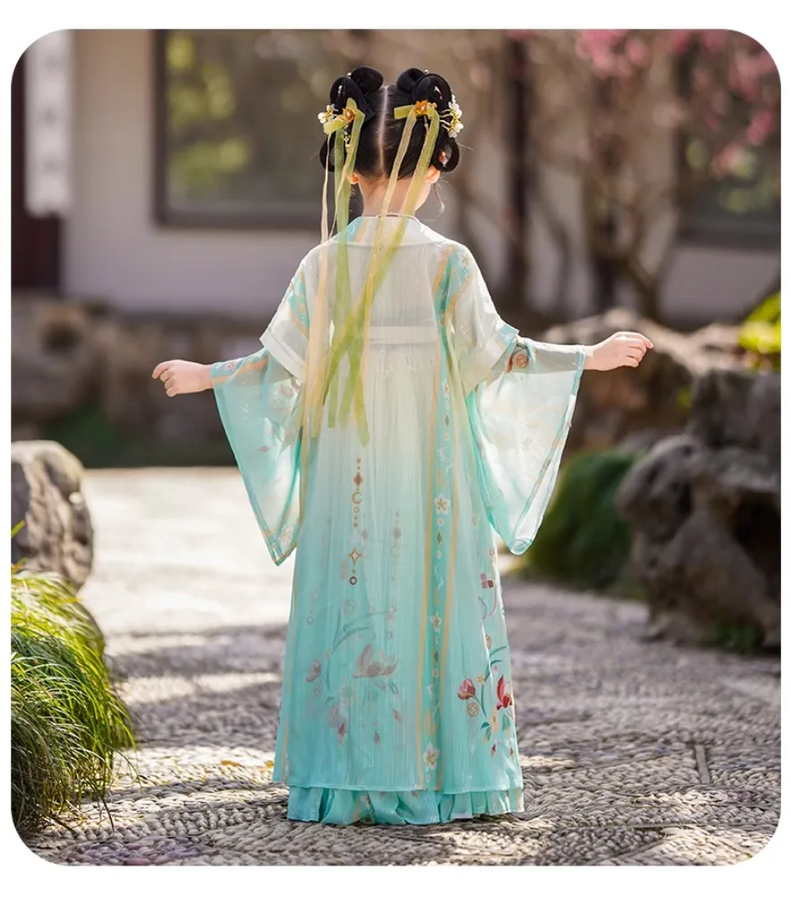 Girls Dresses Children's Clothing Kids Clothes Fairy Dance Wear Cosplay Costumes Ethnic Style Hanfu Vintage Party Stage Summer