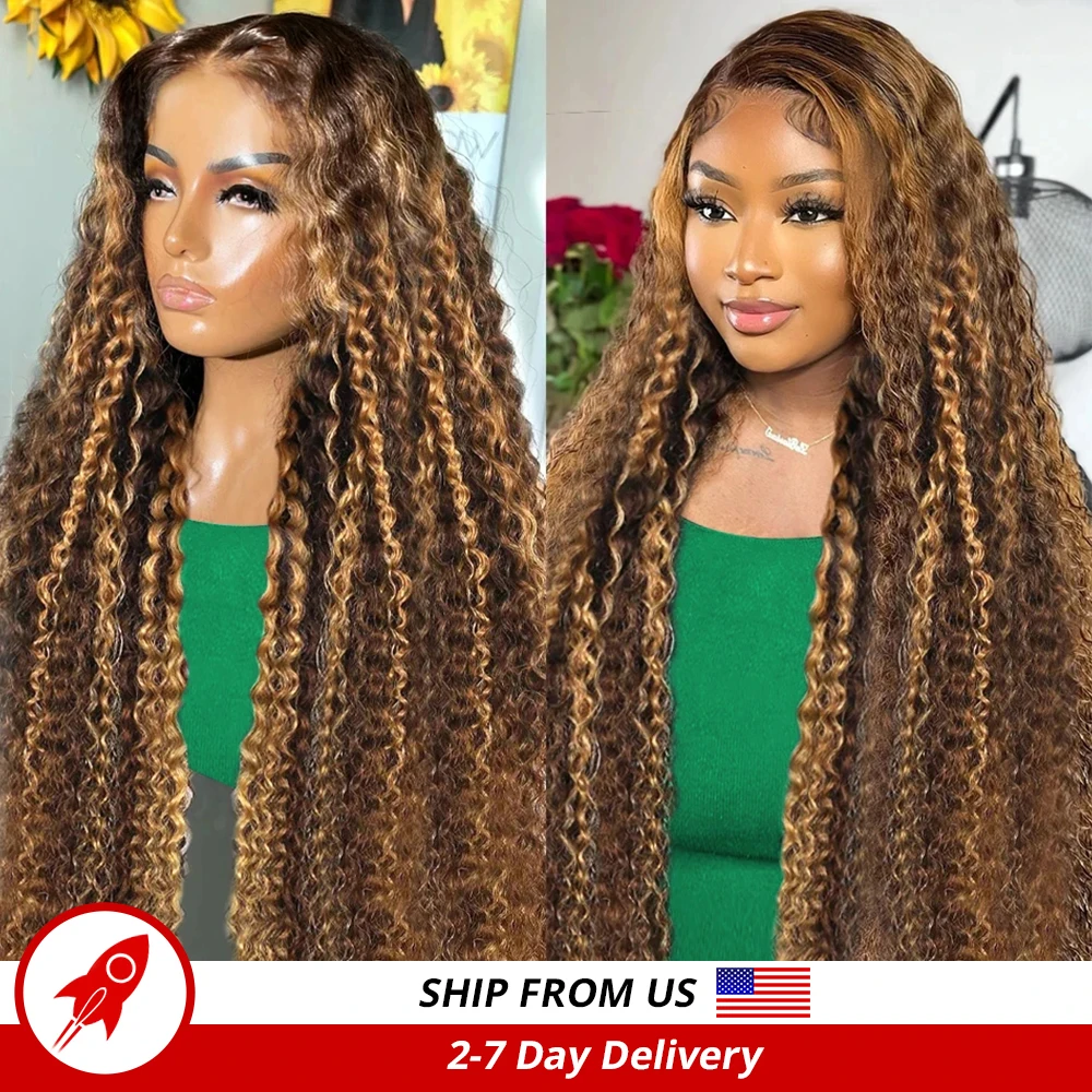 Deep Wave Highlight Wig Human Hair Frontal Wig Hd Lace Front Glueless Brazilian Wigs On Sale 7x5 Hd Lace Closure Wigs Pre Cut