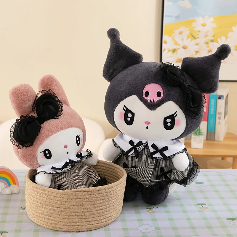 

40cm/50cm Kuromi Doll Melody Plush Stuffed Toys Dark Gothic Style Kids Festival Gift Birthday Gift for Girls Cute Anime Soft Toy