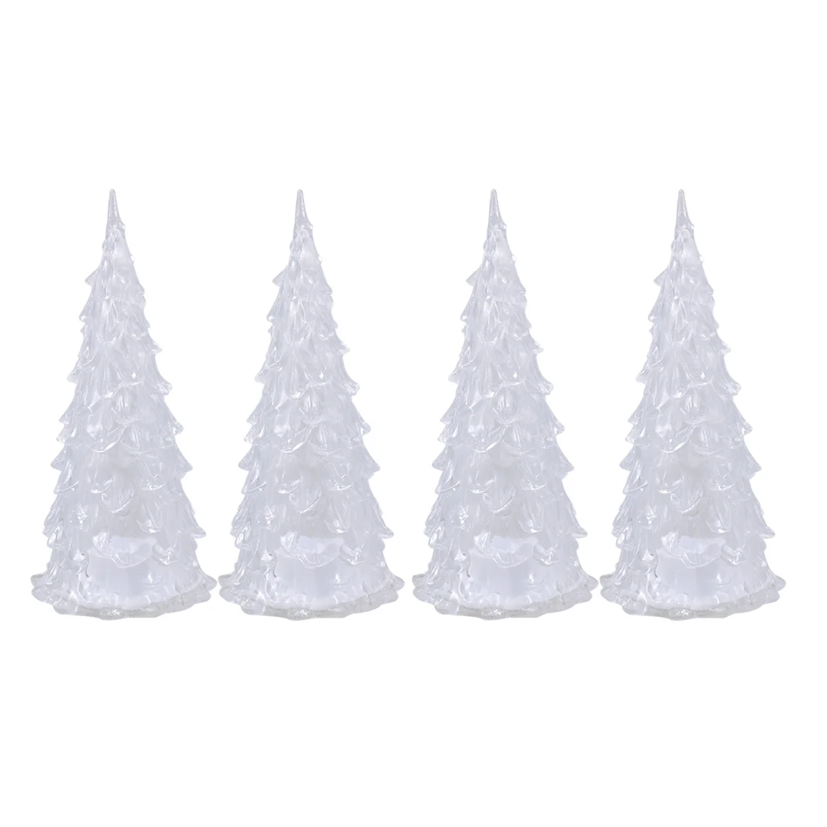 4 luci notturne per albero di Natale a LED, lampade decorative colorate per feste di Natale, atmosfera calda, decorazione per desktop per interni
