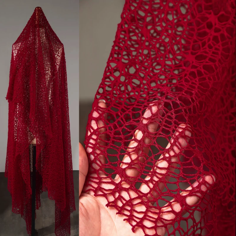 

Creative Hollowed Out Large Net Fabric Designer Dresses Diy Clothing Decorative Fabrics Cloth By The Meter Material