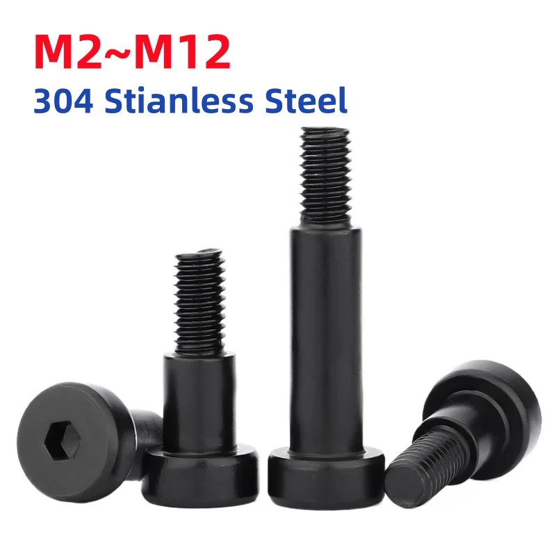 

M2~m12 Black 304 Stianless Steel Hex Hexagon Socket Cap Roller Bearing Shoulder Screw Stuff Screws Allen Bolt