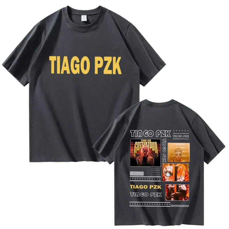 العصرية مغني الراب TIAGO PZK الرسومات 2025 ميرش تي شيرت الرجال عادية تي شيرتات قصيرة الاكمام رجل Crewneck البوب التي شيرت الشارع الشهير للجنسين #4