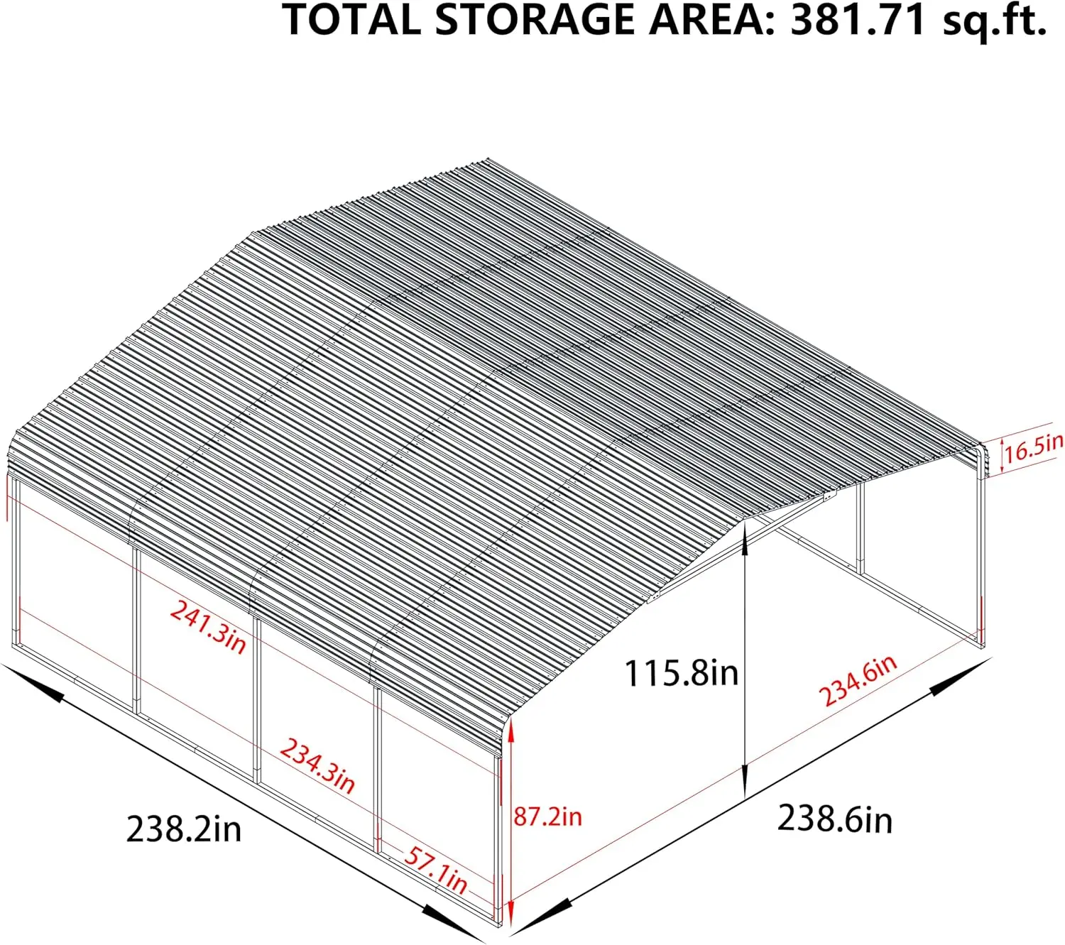 Heavy-Duty Carport with Metal Roof, Metal Car Port Canopy, Garage Car Shelter Shade for Outdoor, Car, Truck, Gray