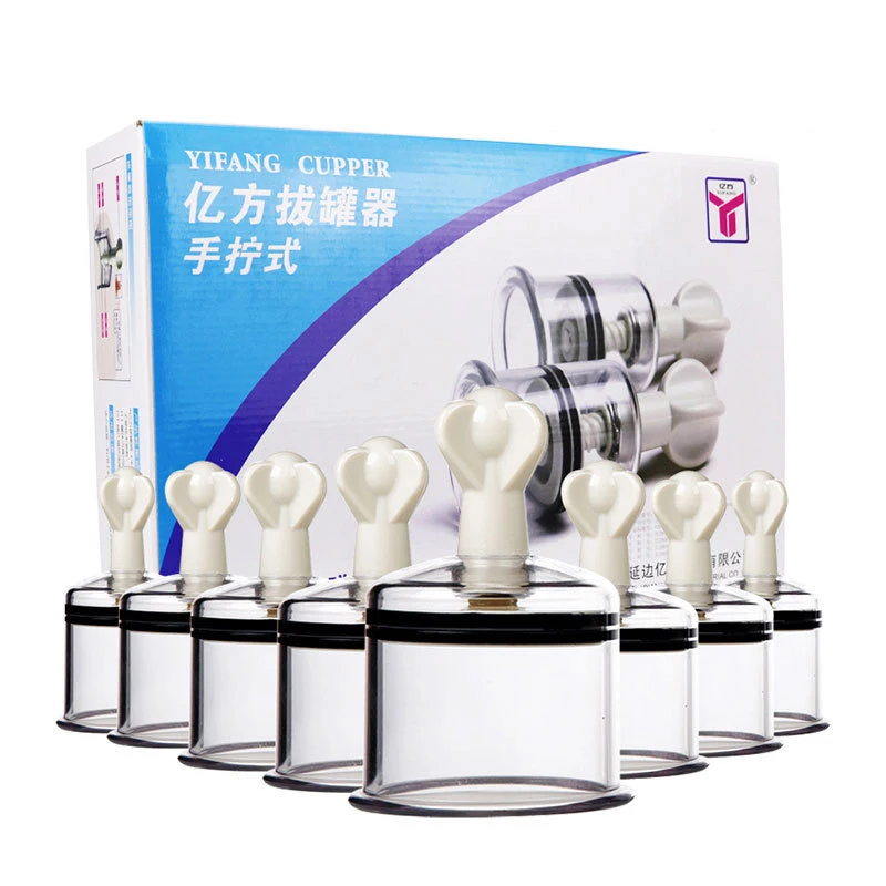 8 PCS Vacuum Cupping Therapy Set Magnetic Therapy Massage with Thickened Plastic Anti-cellulite Set Magnetic Acupunture Ventosas