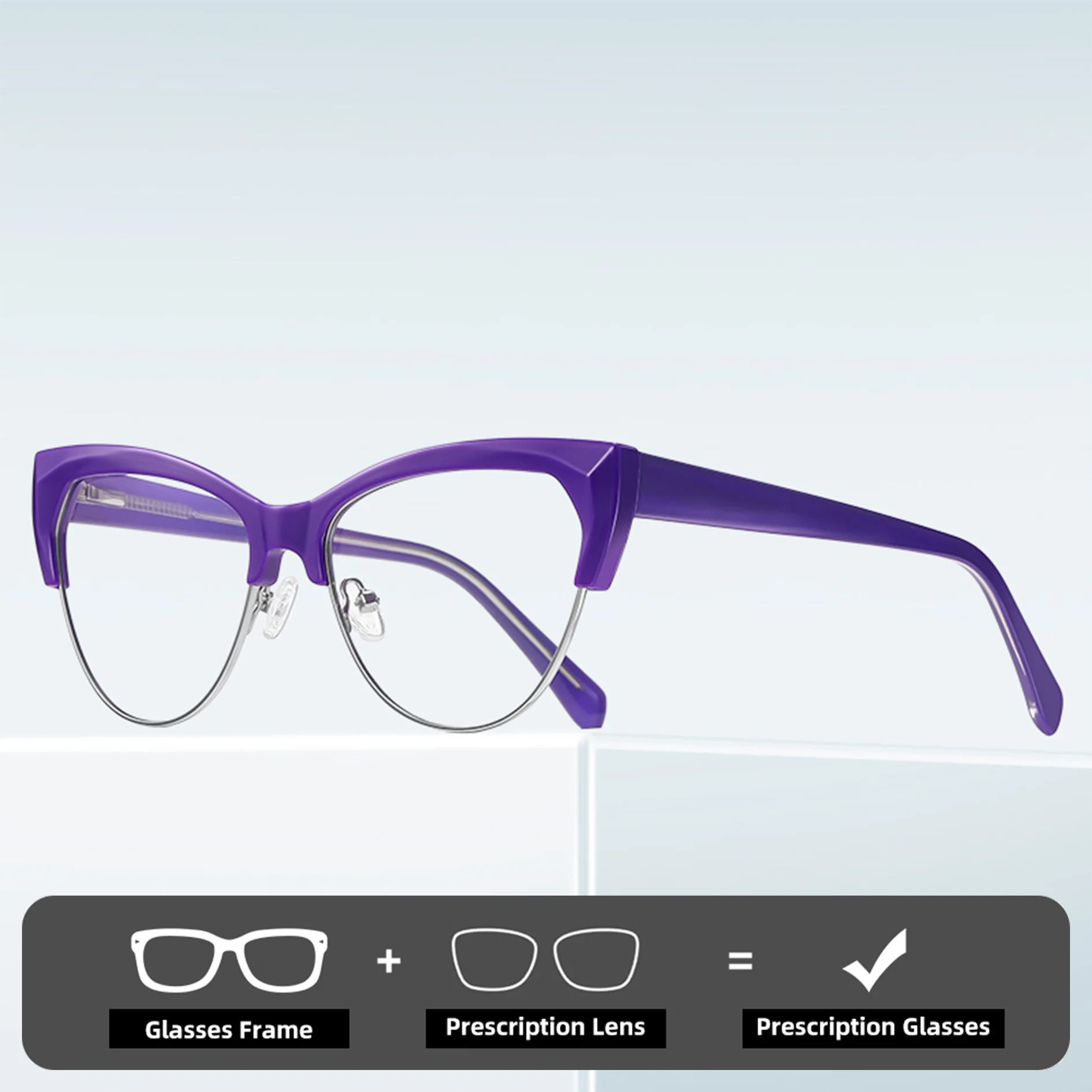 

Двойные легенды, очки для чтения в полуоправе «кошачий глаз», женские очки для чтения с блокировкой синего света, близорукость и дальнозоркость, индивидуальные очки по рецепту