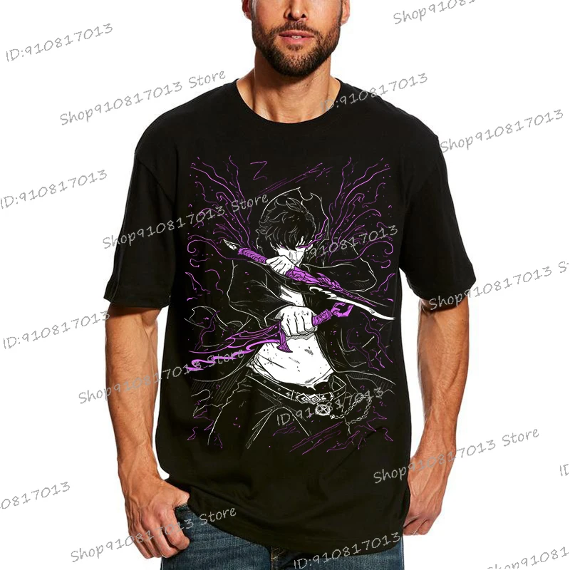 أنيمي سولو التسوية سونغ جينوو طباعة تي شيرت Harajuku موضة تي شيرت للرجال سولو التسوية جديد أنيمي مانغا الكلاسيكية تيز القمم