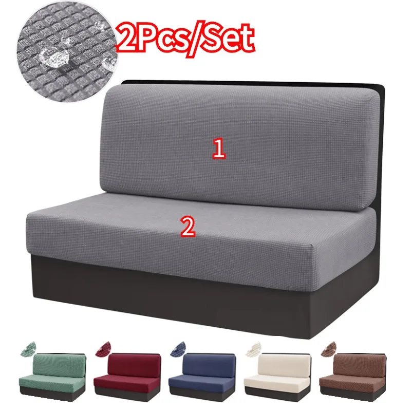 2 Pcs/set Water Repellent RV Dinette Cushions Covers Stretch Polar Fleece Sofa Seat Covers Bench Backrest Cover RV Camper Car