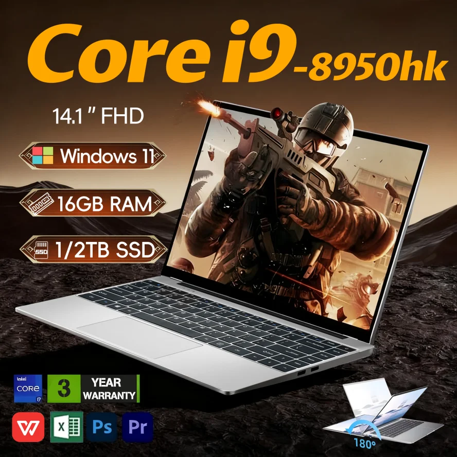 

Windows 11 Pro intel core i9 8950hk 16 ГБ ОЗУ 1/2 ТБ SSD Игровые ноутбуки 1920*1080 Ноутбук Офисный ноутбук
