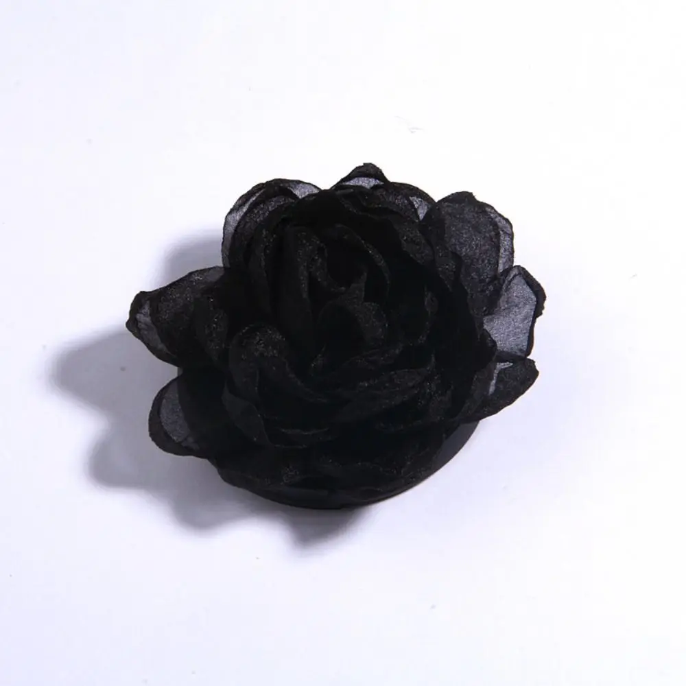 Handmade Artificial Flowers Wedding Dress Decoration Burned Edge Mesh Rose Head DIY Hair Accesorries 9.5CM Burnt Edge Flower