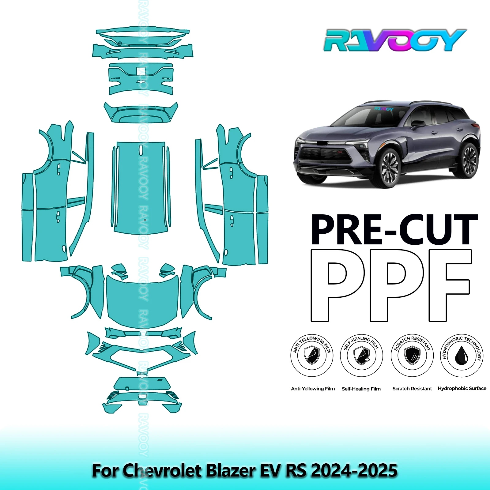 

Car Precut PPF Paint Protection Film Full Vehicle For Chevrolet Blazer EV RS 2024-2025