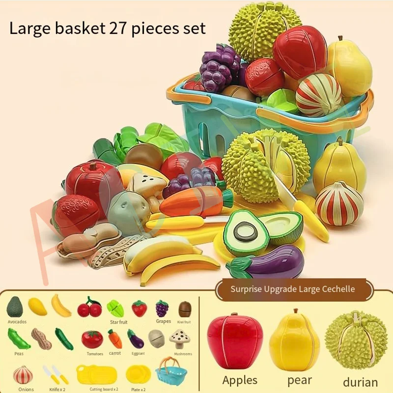 Kid Fantasiespel Keuken Plezier Snijden Groenten en Fruit Voedsel Speelhuis Set Puzzel Onderwijs Speelgoed Voor Kinderen Jongens Meisjes Geschenken