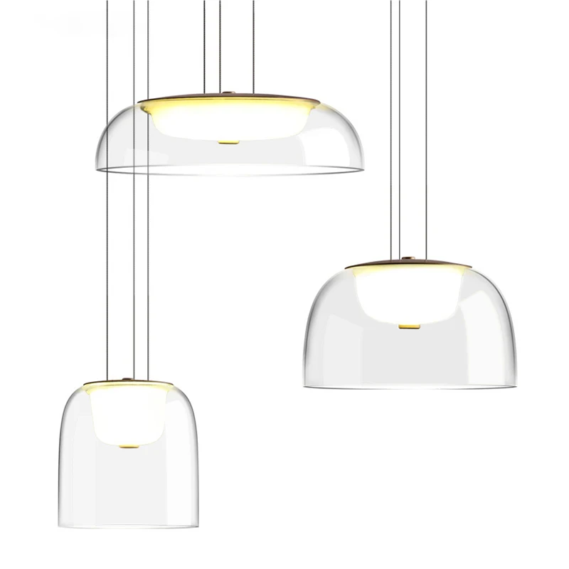 Imagem -06 - Glass Lampshade Pendant Lights Pendurado Lâmpada Simples Iluminação Interior Home Decor Sala de Estar Jantar Designer