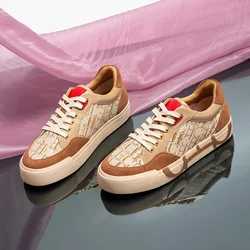 Classic Retro Style Fashion New Women's Casual Shoes Patchwork Design Comfortable and Versatile Letter Printing