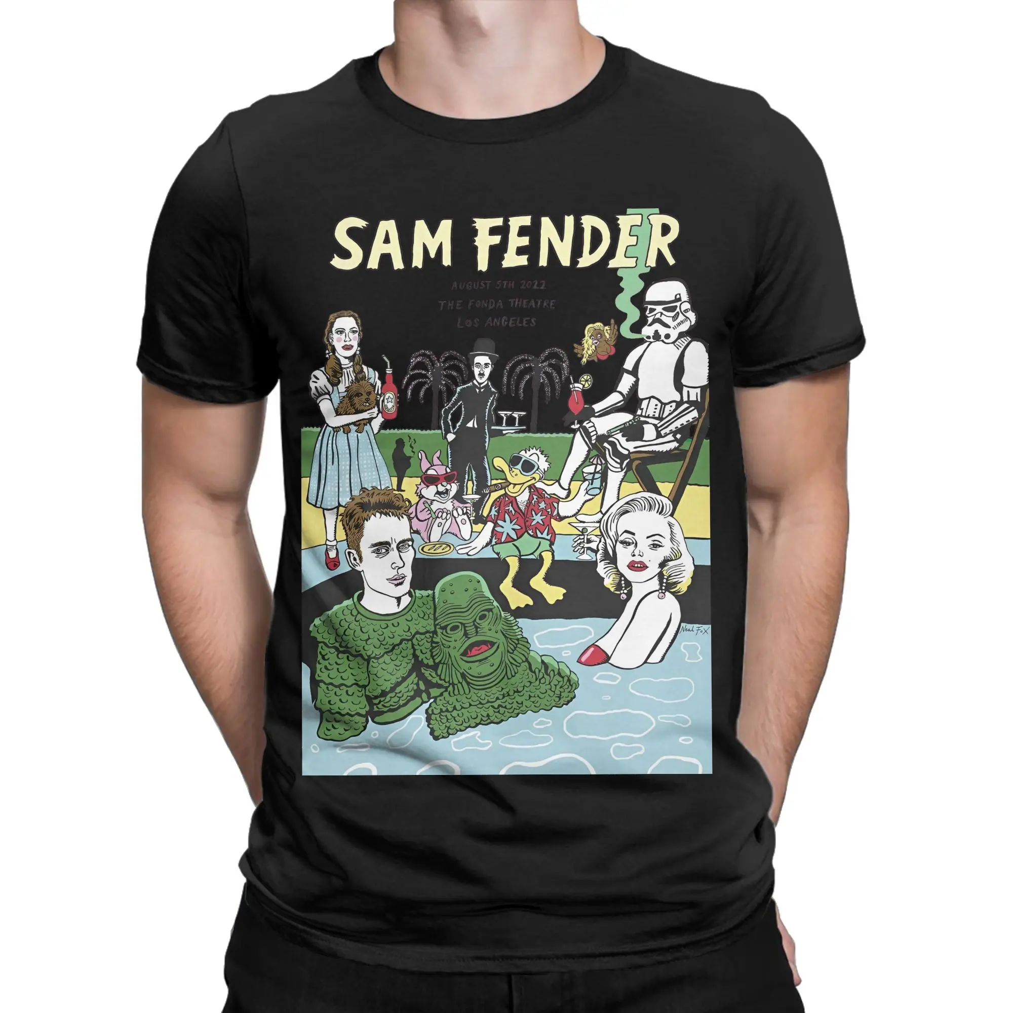 Sam fenders  T-Shirts Men  Funny Pure Cotton Tee Shirt Crewneck Short Sleeve T Shirt Printed Tops view 2