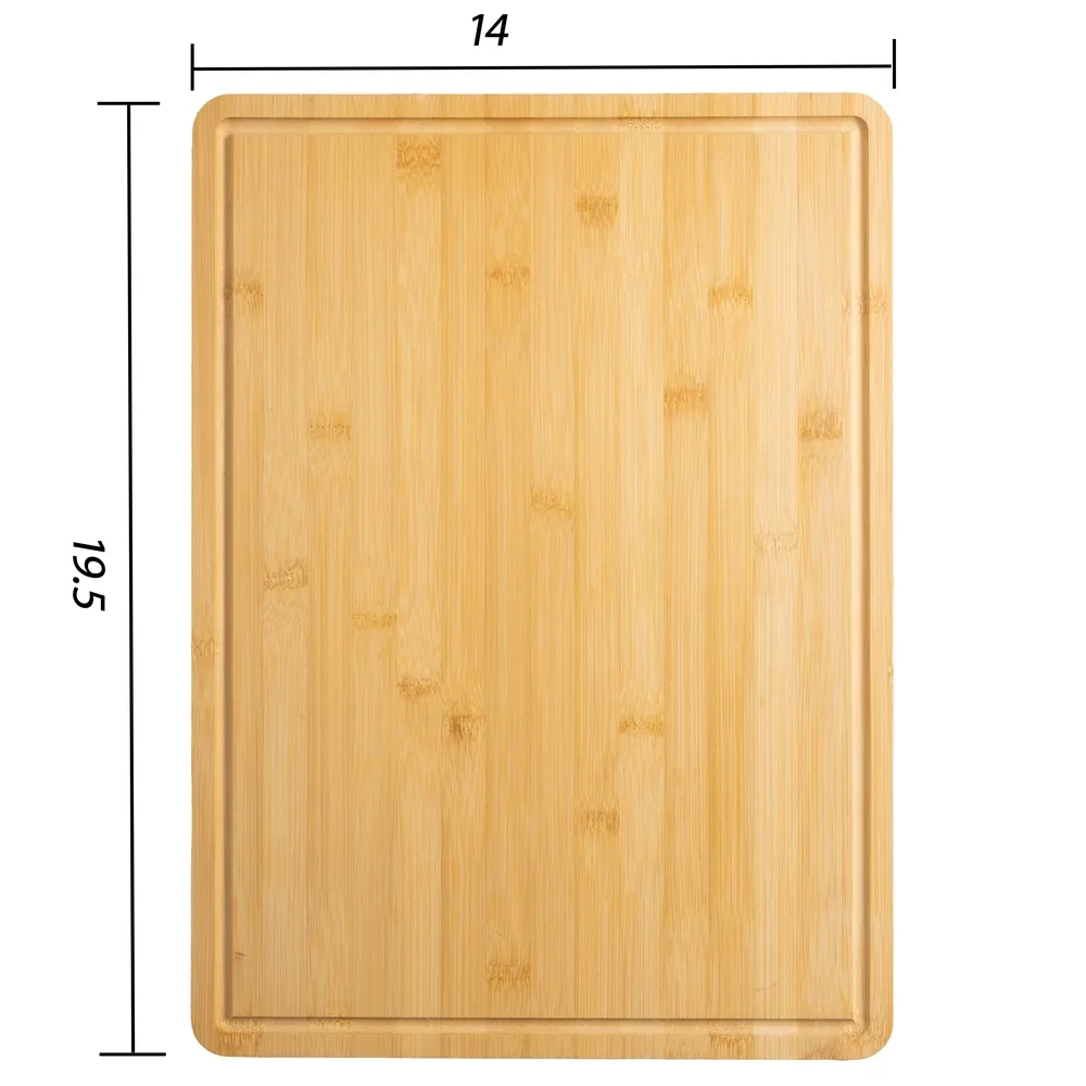 

Нескользящая бамбуковая разделочная доска с канавкой для сока, большая прямоугольная разделочная доска, экологически чистый прочный кухонный инструмент для приготовления пищи с