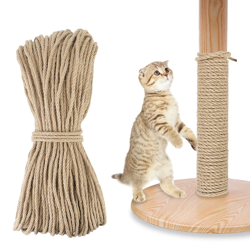 Cat Climbing Frame Desk Legs Binding Rope For Cat Sharpen Claw DIY Scratching Post Toy Natural Sisal Rope Twine 20M/50M/100M