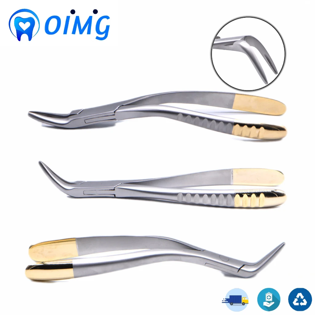 Dental Residual Root Tweezers Tooth Extraction Forceps Curved Maxillary Mandibular Teeth Universal Pliers Dentist Tools 1pc