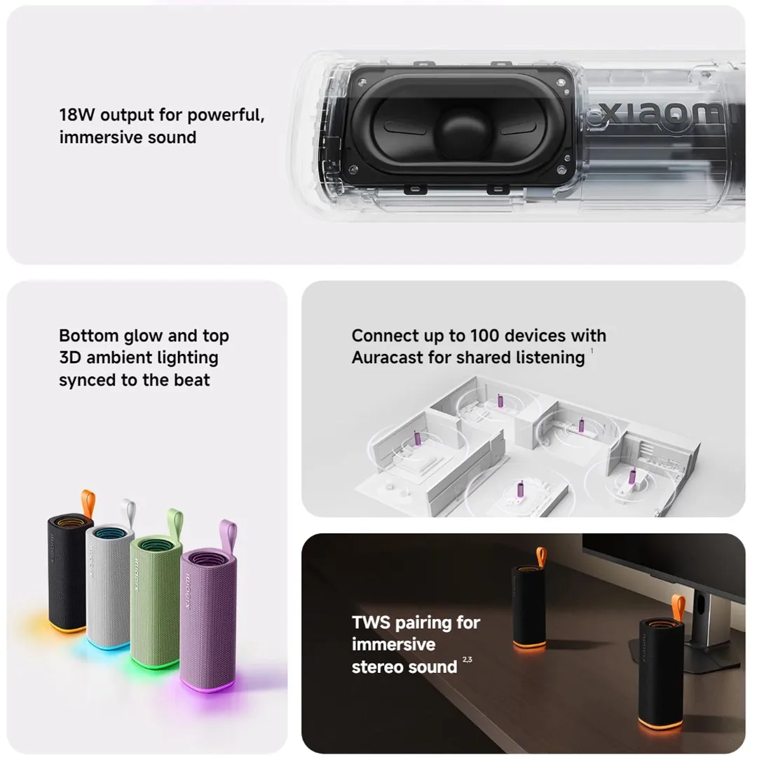 Global Version Xiaomi Sound Play Bluetooth6.0 18W TWS connect 2600mAh IP68 Water and Dust Resistance Outdoor Party Mini Portable