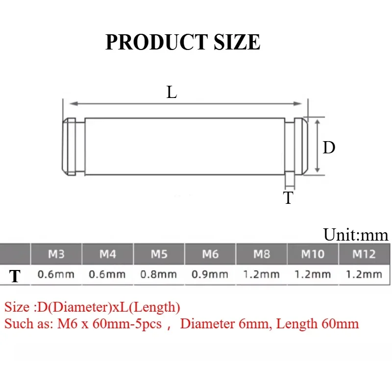 M3 M4 M5 M6~ M12 304 Stianless Steel Grooved Pin Shaft Double Head Circlip Locating Pins With Retaining Ring With Shaft Circlip