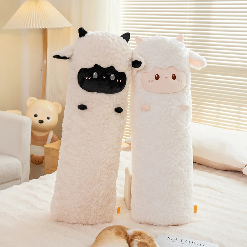 80-120cm Huggable Long Sheep Plush Toy Cute Animal cushion Soft Toy Office Break Nap Sleeping Pillow Stuffed Gift Doll for Kids