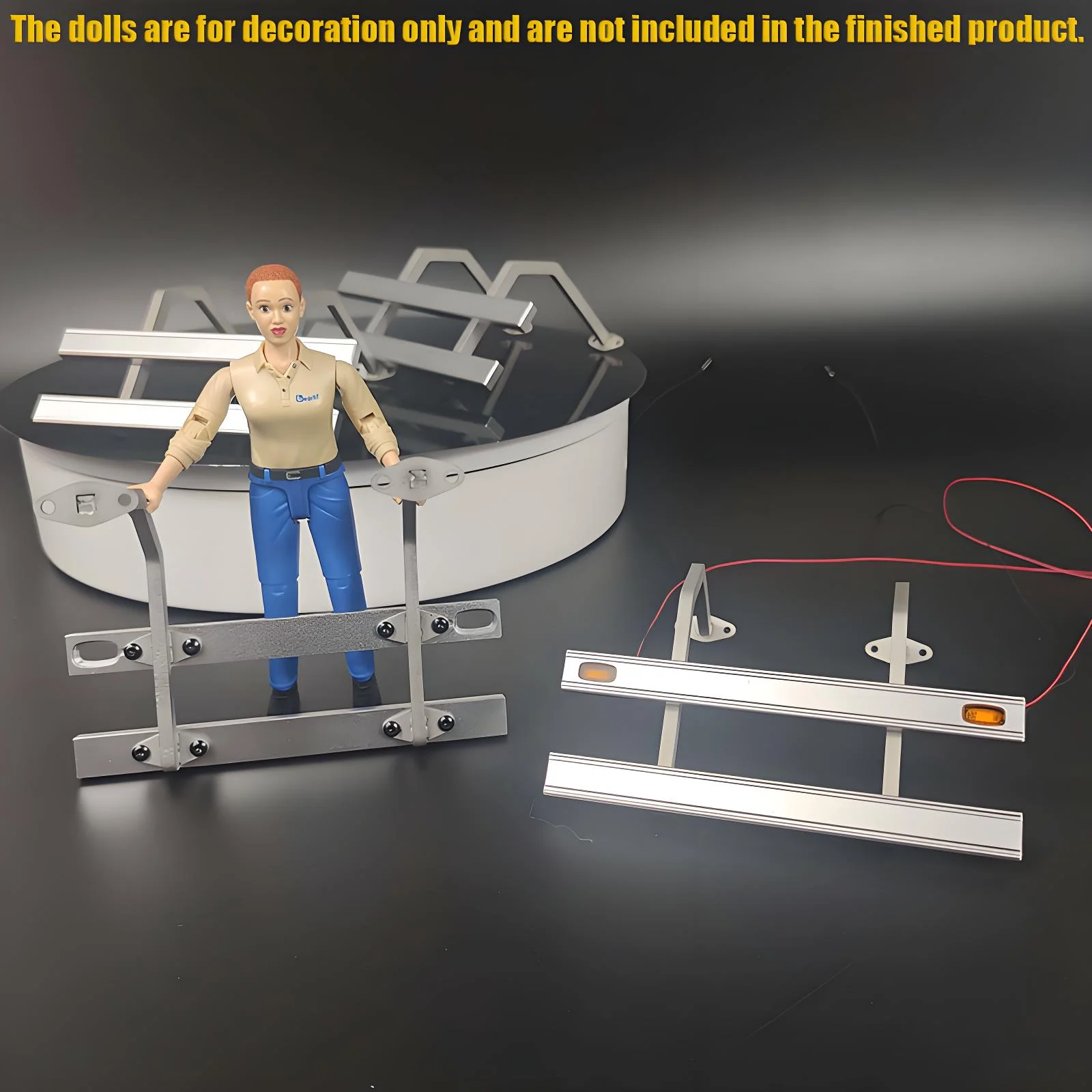 

2pcs Metal Simulation Side Guardrail Can Be Installed with Lights 1/14 RC Truck for MAN Tamiya TGS IVECO Model Car DIY Parts