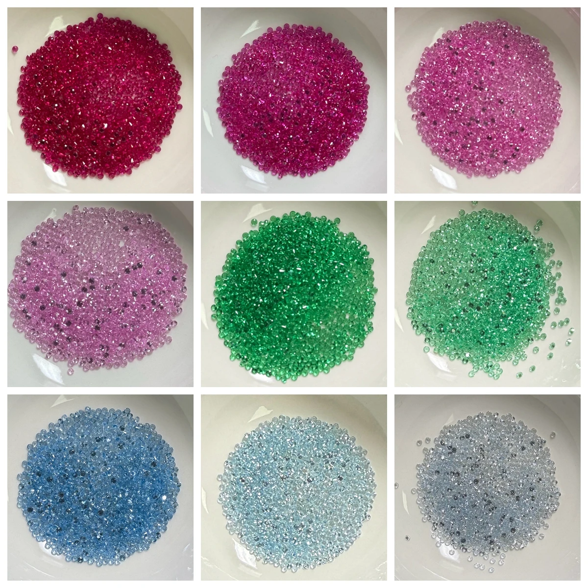 8# Red Ruby Corundum 0.8-3mm Synthetic Round Corundum Gemstones Heat Treated Stone
