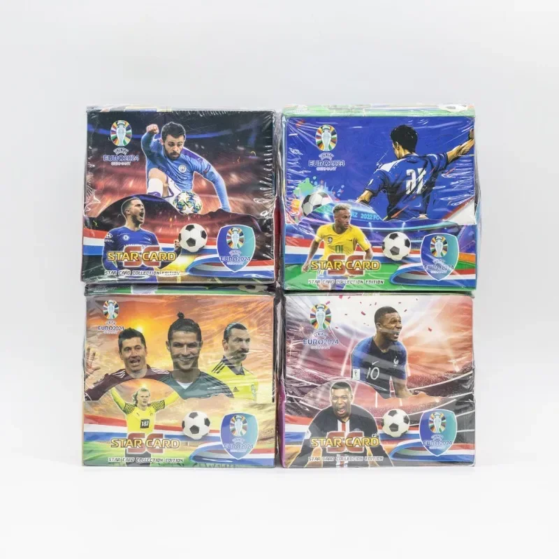 Brilhando Football Star Cartões para Fãs, Futebol Trading Card, coleção TCG, Football Star Cards, Limited TCG, Fãs, 288PCs, 2024