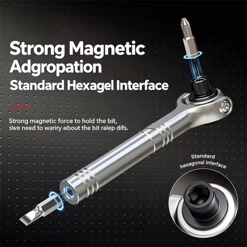 Universal ratchet wrench socket screwdriver bit dual-purpose forward and reverse magnetic high speed screwdriver repair tool