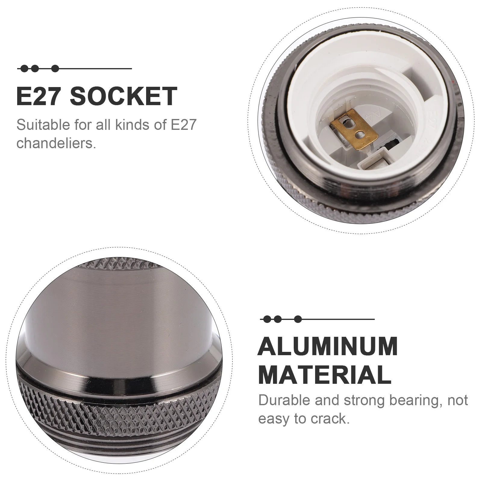 

E27 Lamp Socket Metal Light Holder Pendant Bulb Screw Base Lighting Accessories Durability Strong