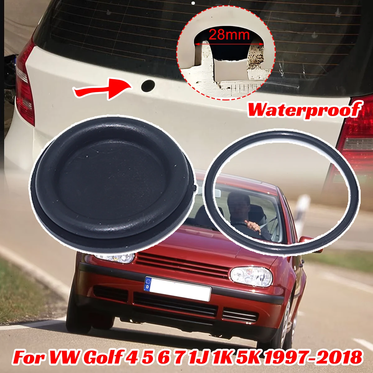 

Car Rear Windshield Wiper Blade Arm Delete Bung Plug Cap cover For VW Golf 4 5 6 7 1J 1K 5K 1991998 - 2014 2015 2016 2017 2018