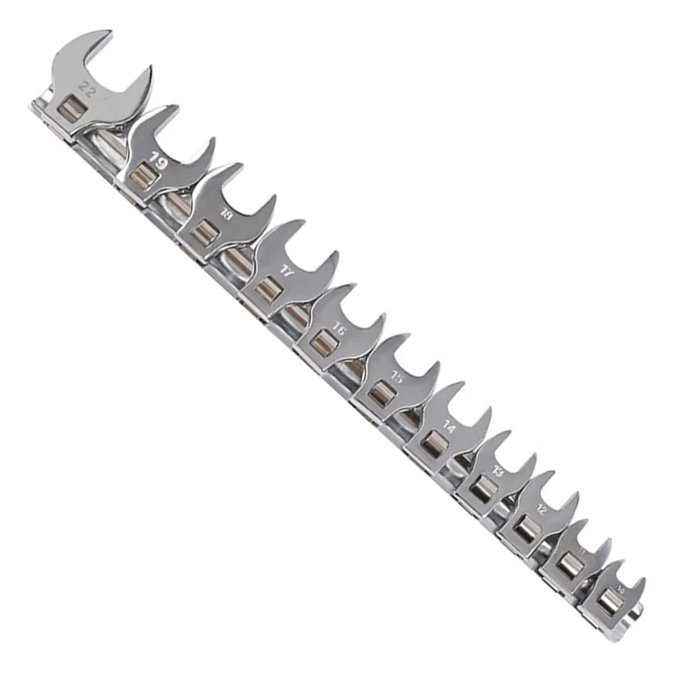 11pcs 10-22mm Metric Crow Foot Open End Spanner Brake Wrenches Keys 3/8Inch Drive Wrench Set For Tie Up Or Loose Screw