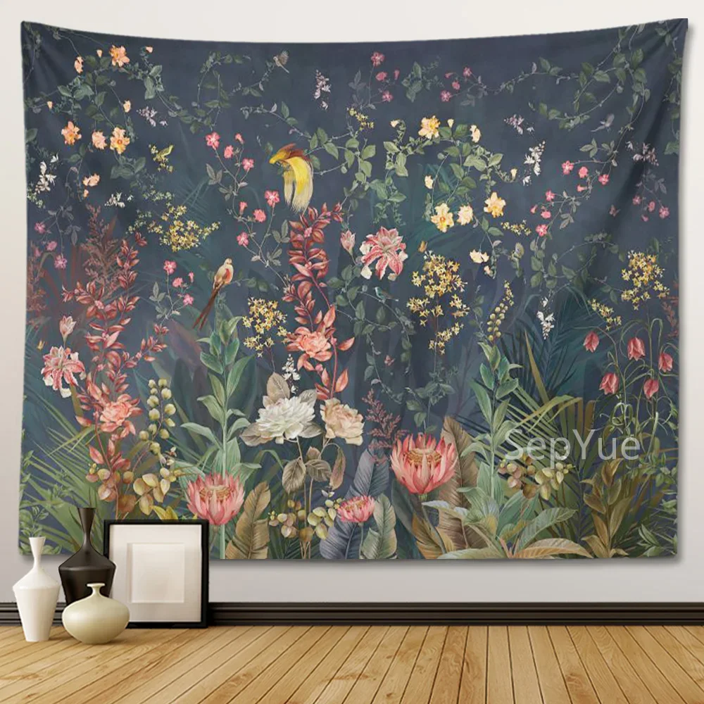Flower Vintage Boho Tapestry Wall Hanging Bedroom Decorative 3D Fabrics Large Hippie Home Room Decor Blanket