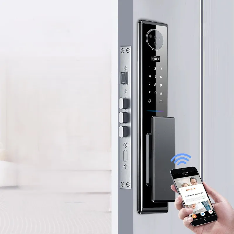 July008 JZ2 Pro Palm Vein Tuya Wifi 3D Face Recognition Fingerprint Full-Automatical Smart Home Security Lock Touch Screen Door