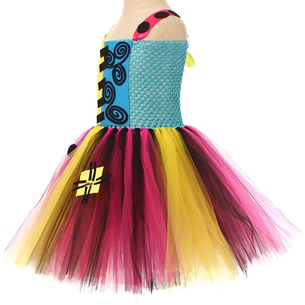 Nightmare Before Xmas Sally Kostüme für Mädchen Halloween Gruselige Faschingskleider für Kinder Karnevalsparty Verkleidung Tutus Outfits – Detail 9