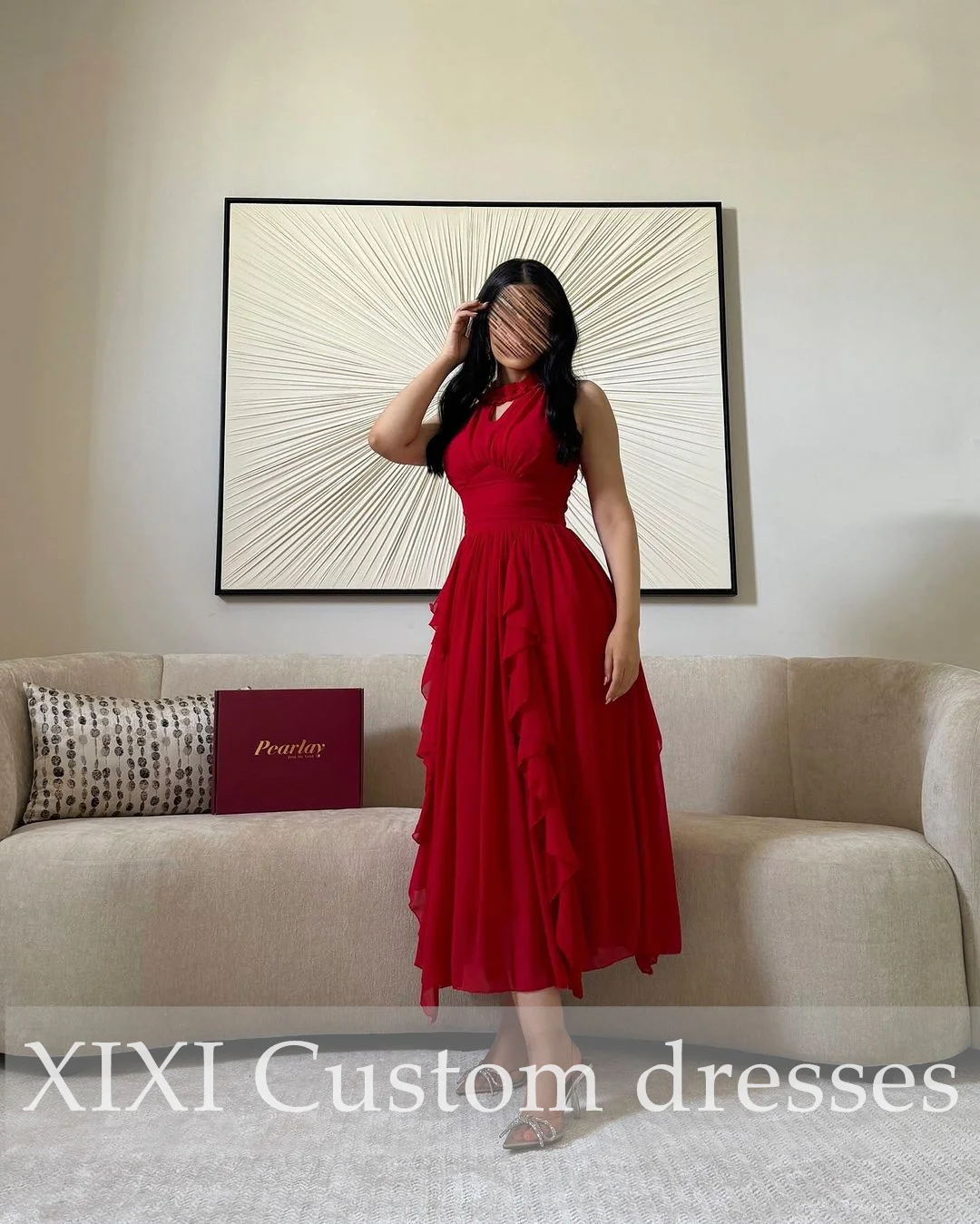 XIXI فساتين سهرة Wedding Party Dress A-Line Halter Zipper Up Luxury Evening Dresses 2024  Formal Occasion Dresses Elegant