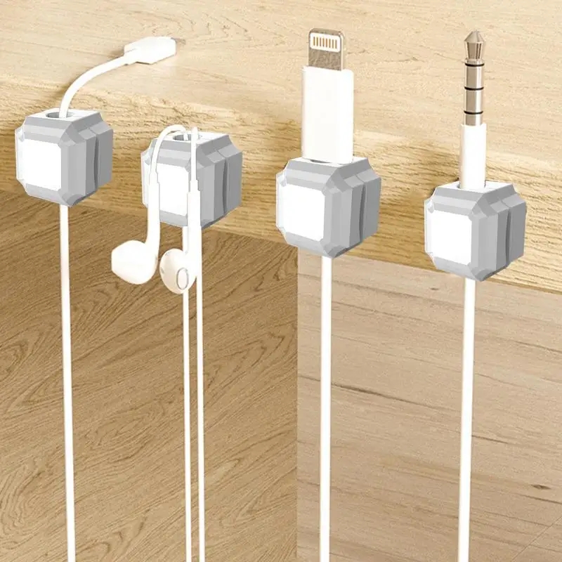 Clips magnéticos para cables, soporte multifuncional para debajo del escritorio, organizador de cables