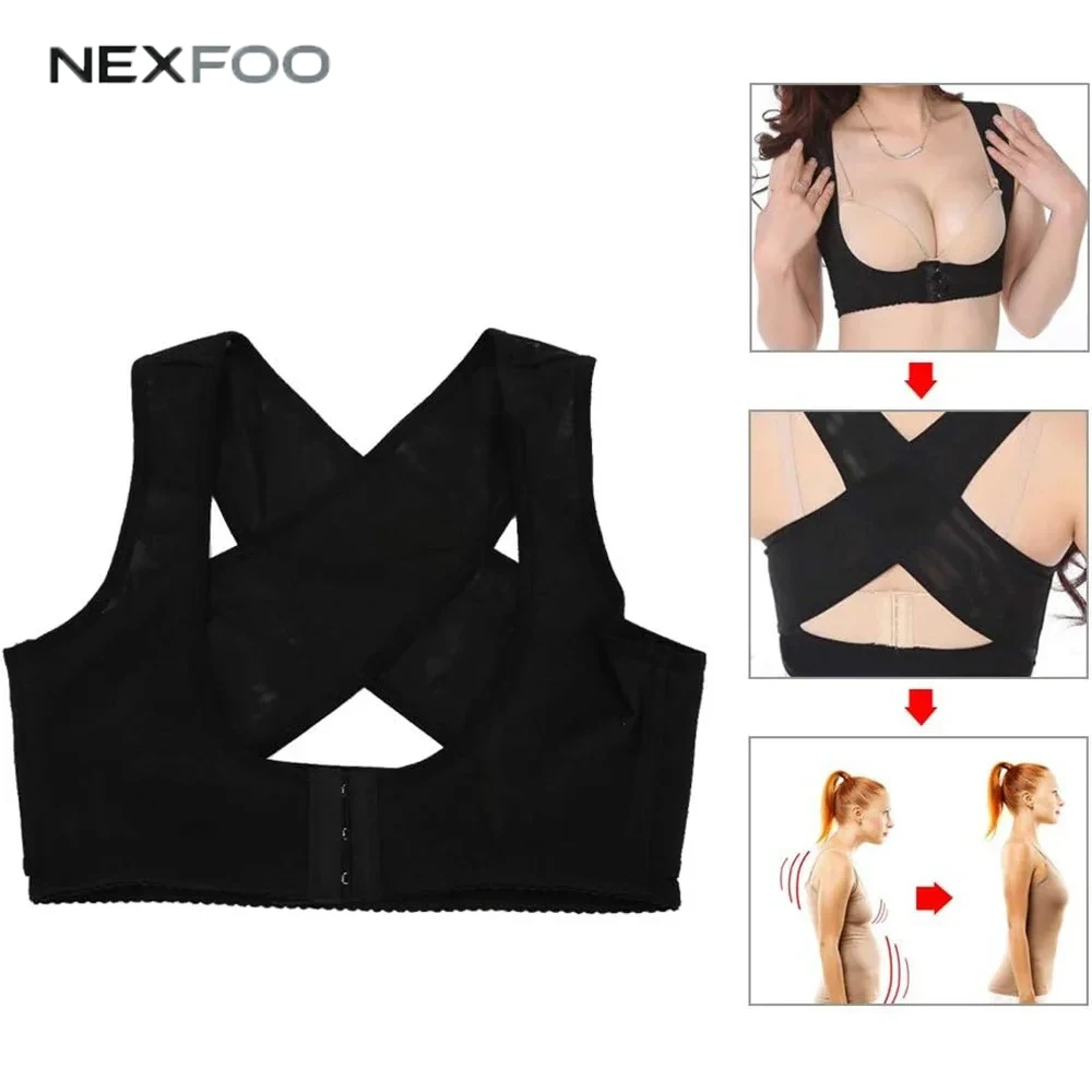 Back Chest Support Belt -Chest Supports Brace for Women Posture Corrector Shapewear Tops Breast Support Bra Top X Chest Brace Up
