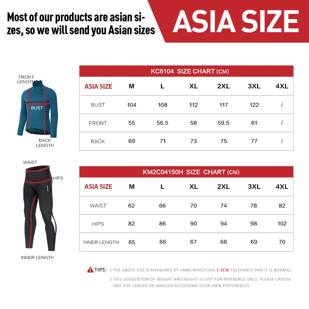 Santic Winter Fleece Cycling Set for Men MTB Bicycle Suit Windproof Thermal Jackets Comfortable Trousers High Stretch Clothing