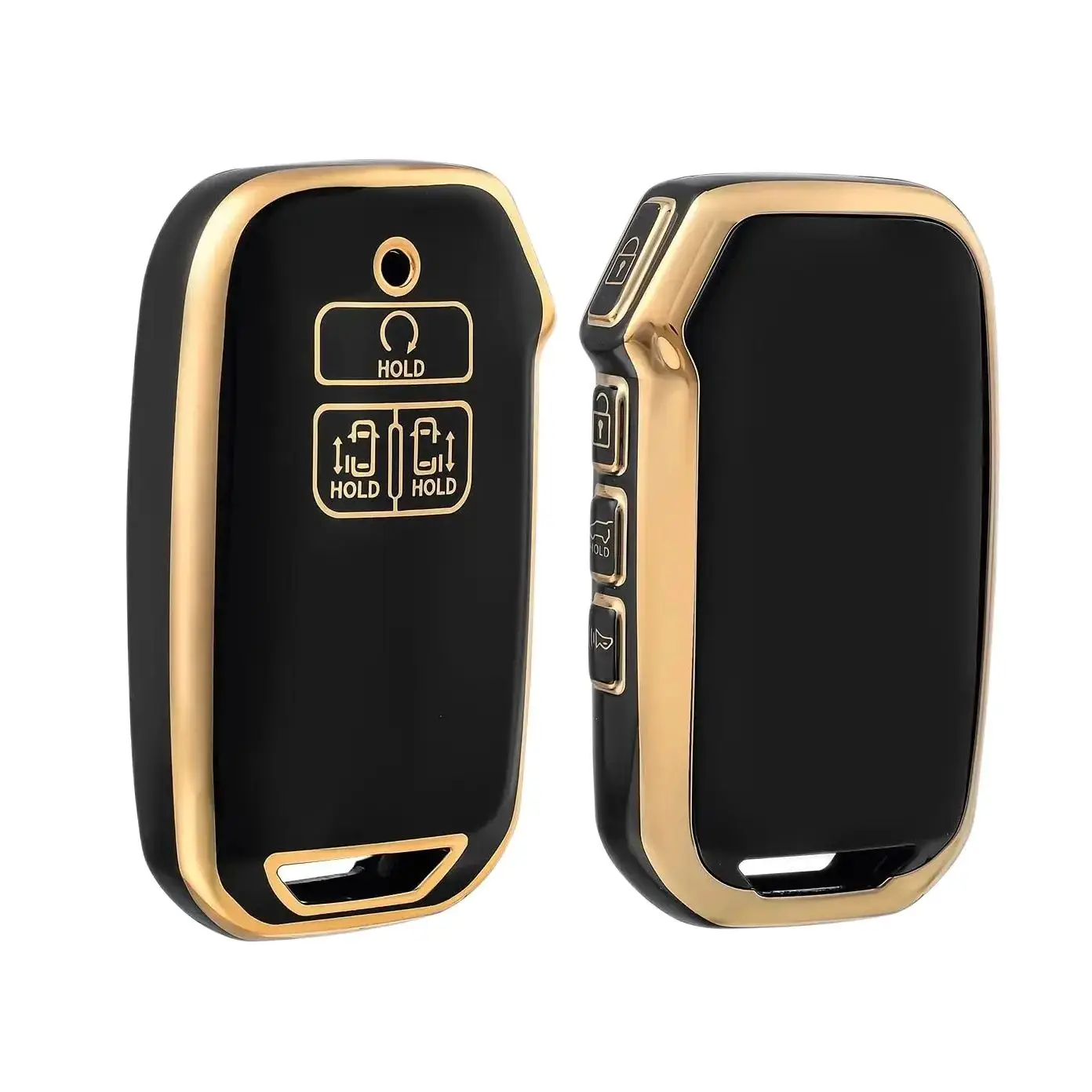 

7 Buttons For Kia Carnival 2021 2022 Gold Edge Key Shell High Quality Keychain Keyring TPU Car Remote Key Case Cover Shell